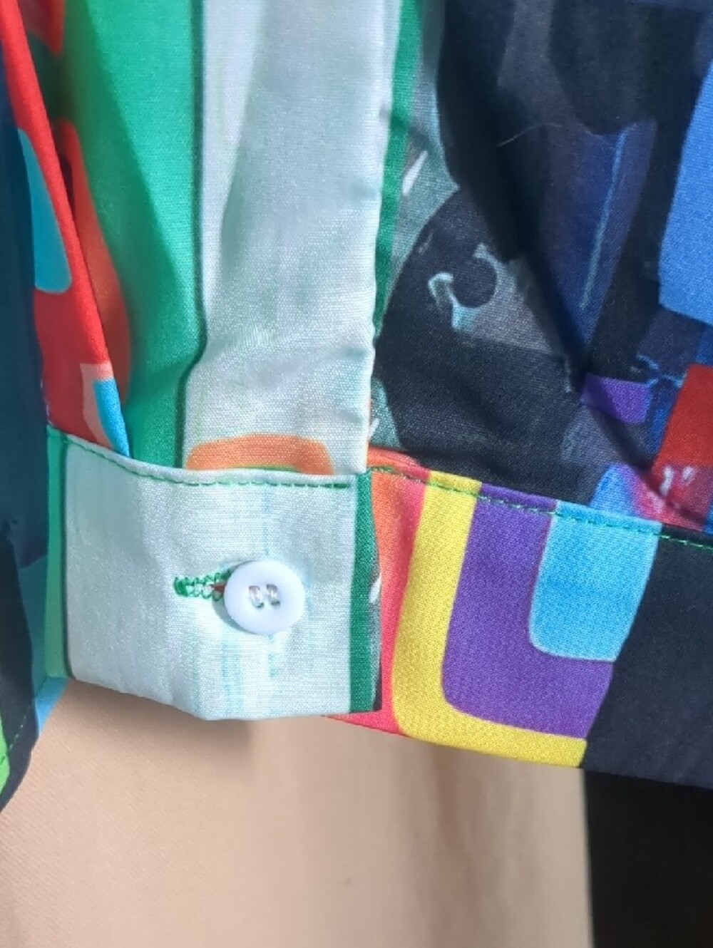 Colorful Geometric Button-Up Shirt - Picture 3 of 4